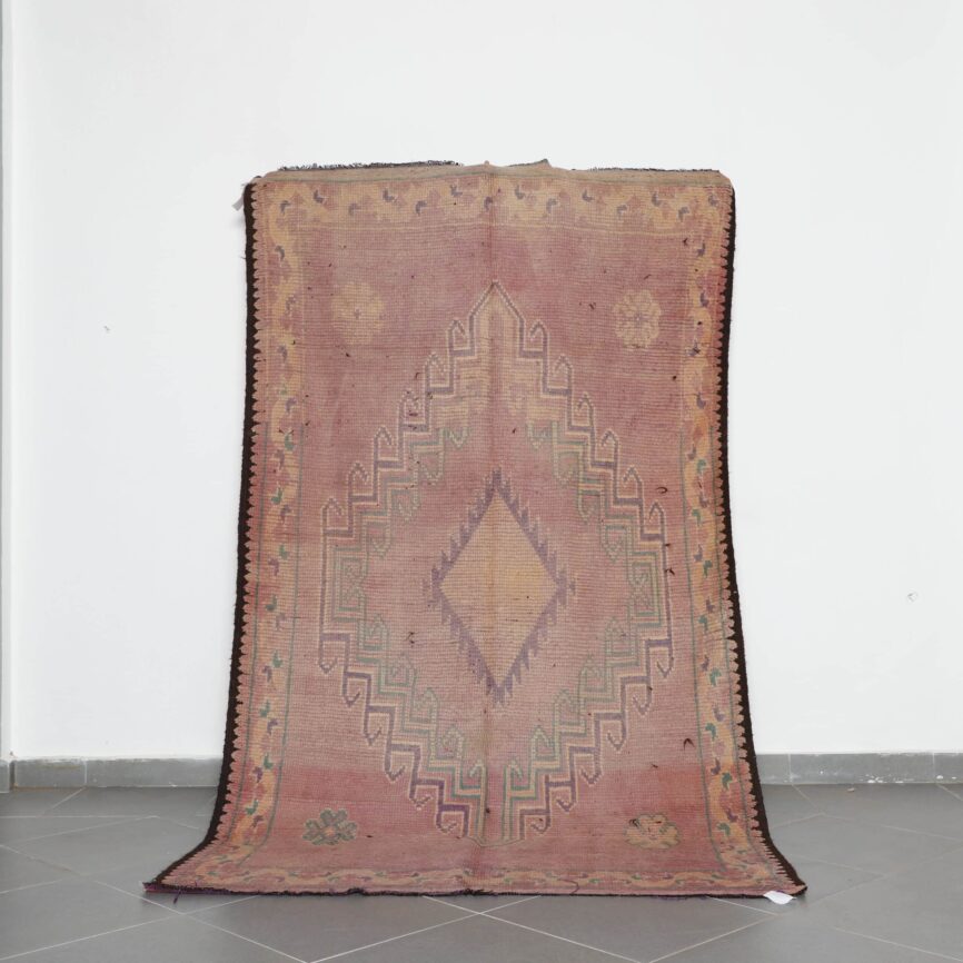 Vintage Bousbaa Carpet 9×5 Ft Moroccan Wool Rug