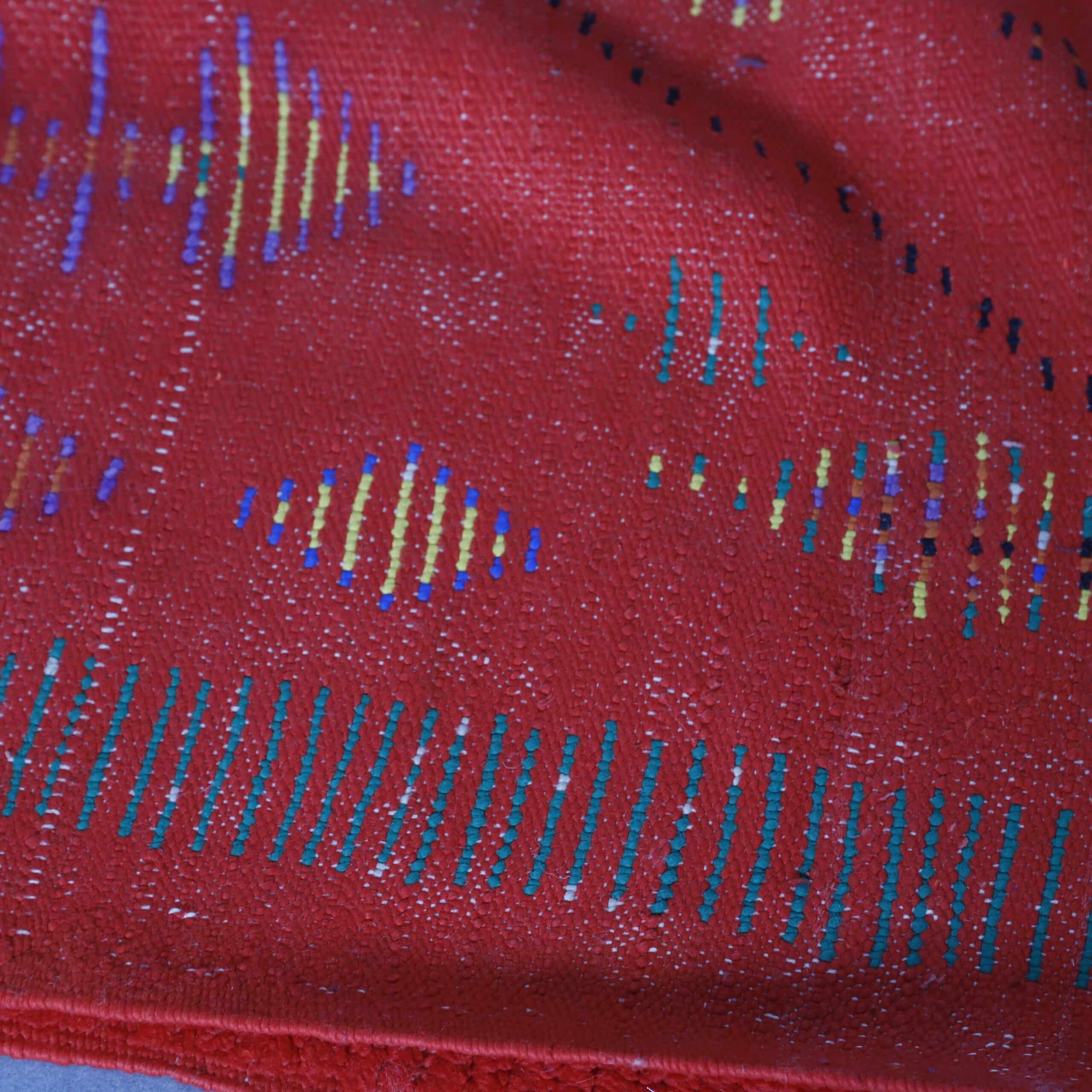 Vintage Red Boujaad Rug – 9.1×5.8 ft Handwoven Moroccan Carpet - Image 4