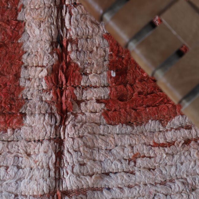 Vintage Faded Red Boujaad Rug 9.1×5.2 Ft - Image 3