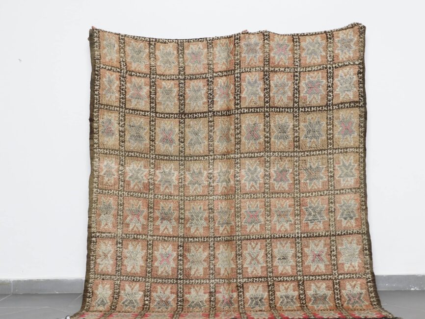 Vintage Beni Mguild Rug 6.8×5.8 Ft Moroccan Wool