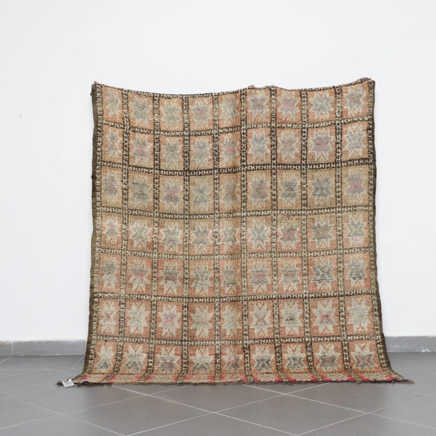 Vintage Beni Mguild Rug 6.8×5.8 Ft Moroccan Wool