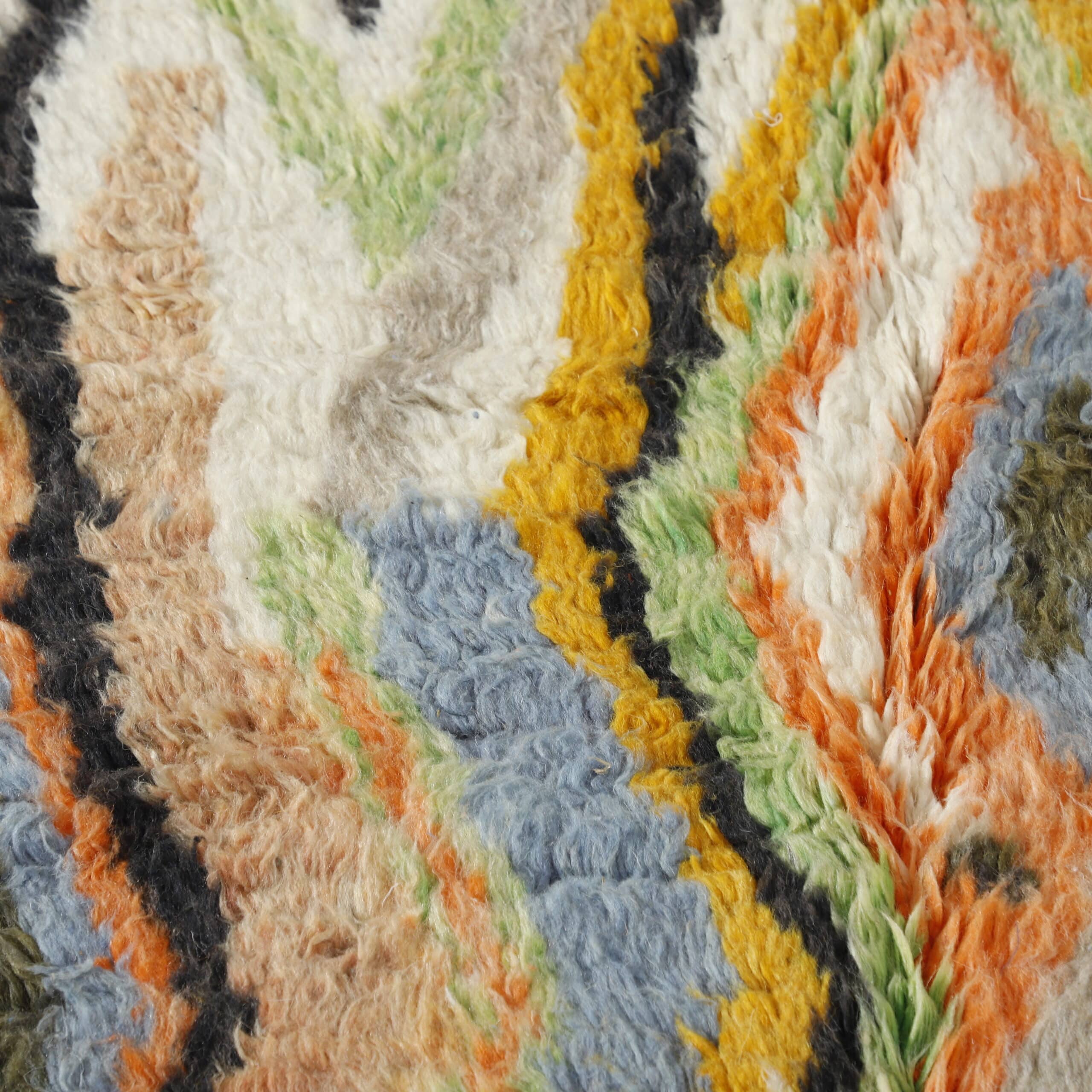 Colorful Boujaad Rug 4.9×3.2 ft – Handmade Moroccan Wool Carpet with Vibrant Geometric Design - Image 3