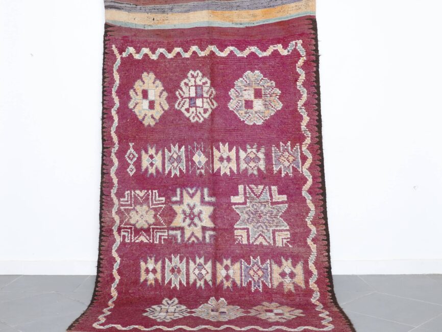 Vintage Carpet 10.1×4.9 ft handmade Moroccan wool rug