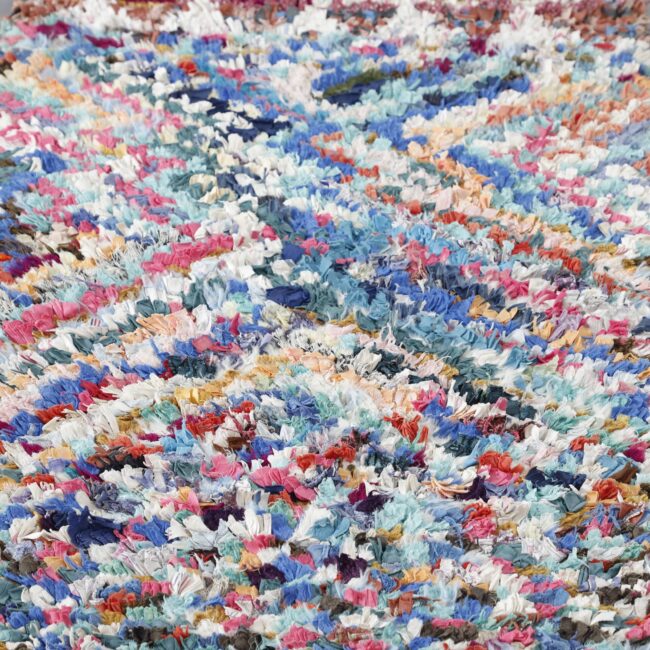 Boucherouite Runner 7.7×2.3 ft – Handmade Colorful Moroccan Rag Rug - Image 4