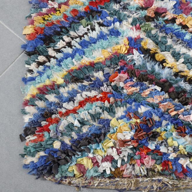 Boucherouite Runner 7.7×2.3 ft – Handmade Colorful Moroccan Rag Rug - Image 2