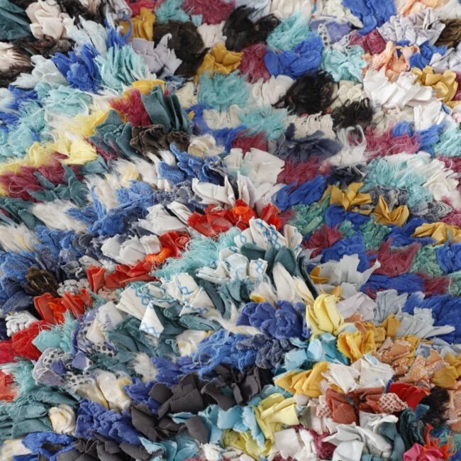Boucherouite Runner 7.7×2.3 ft – Handmade Colorful Moroccan Rag Rug - Image 3
