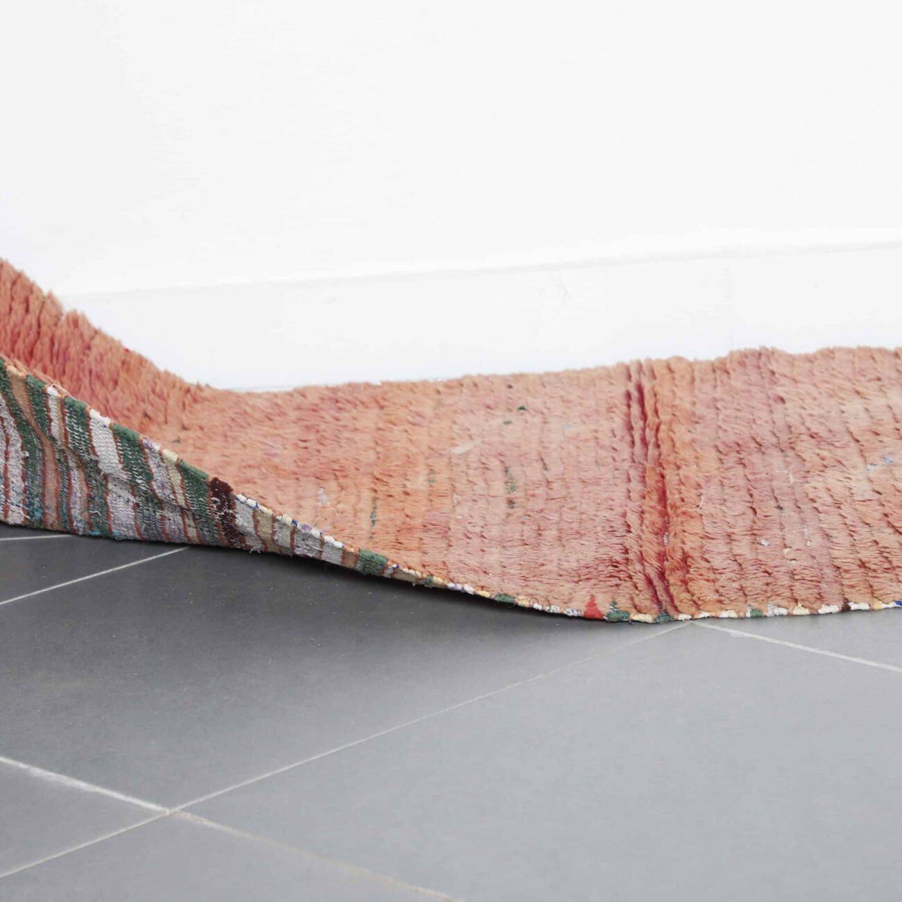 Vintage Boujaad Rug 8.7×2.7 ft – Handmade Moroccan Wool Runner in Warm Red and Terracotta Shades - Image 2