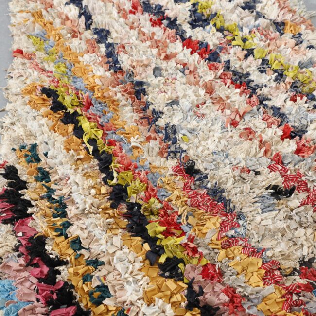 Boucherouite 4.9×2.3 ft – Handmade Moroccan Colorful Rag Rug - Image 4