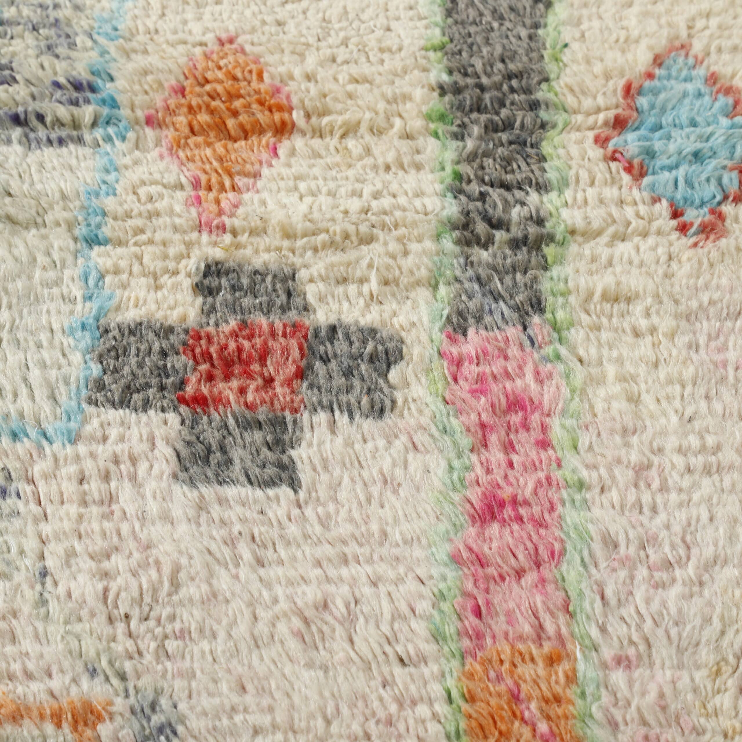 New Boujaad Runner 11.1×2.4 ft – Handmade Moroccan Wool Rug with Colorful Abstract Patterns - Image 4