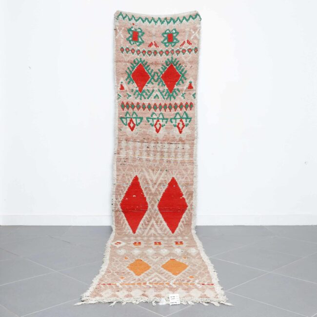 Boujaad Runner 12.3×2.6 Ft Vintage Moroccan Wool Rug