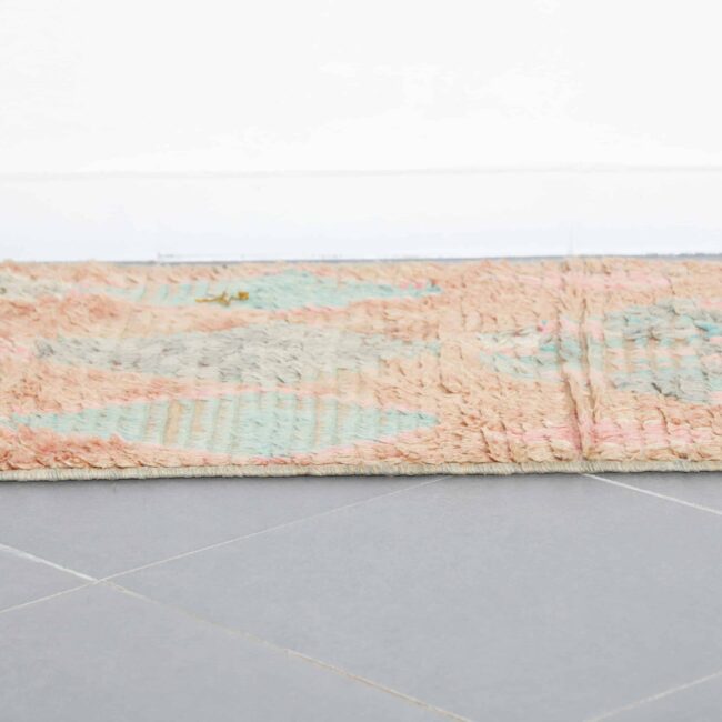 Vintage Boujaad Runner 10.2×2.6 ft – Handmade Moroccan Wool Rug in Soft Pastel Geometric Design - Image 2