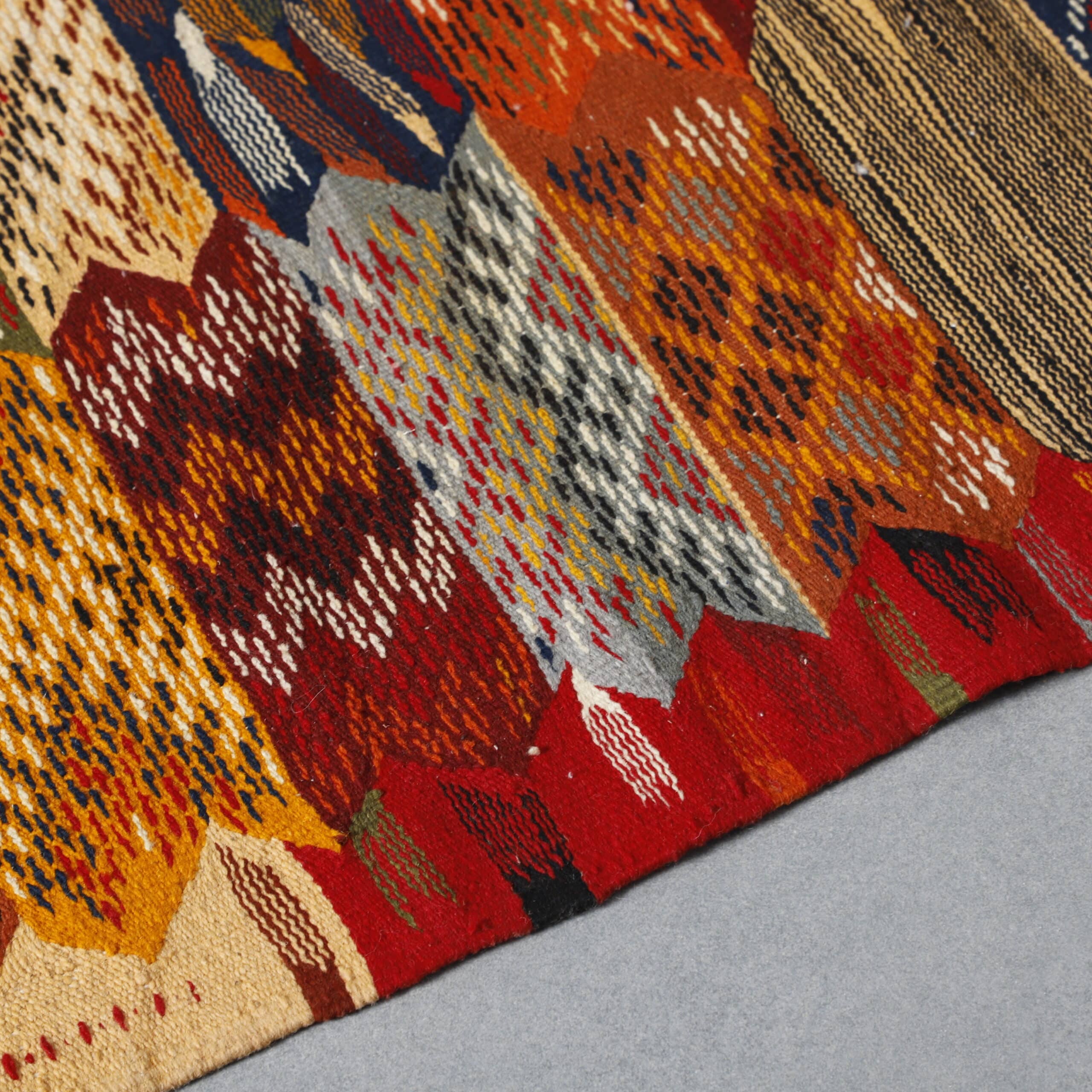 Berber Carpet Kilim Picasso Runner 16.7×2.2 ft – Handmade Moroccan Wool Runner with Artistic Geometric Design - Image 2