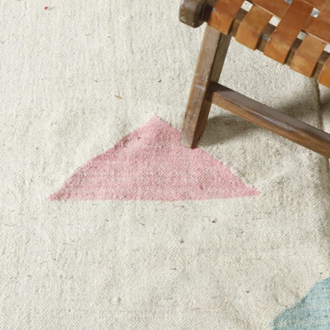 Vintage Kilim Rug 7.5×4.8 ft – Handmade Moroccan Wool Flatweave Carpet - Image 4