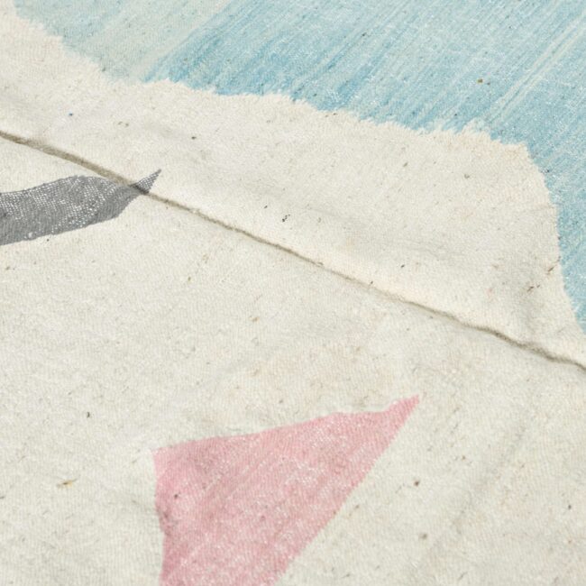 Vintage Kilim Rug 7.5×4.8 ft – Handmade Moroccan Wool Flatweave Carpet - Image 5