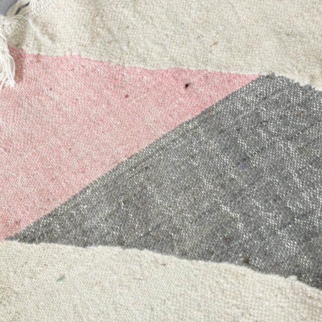 Vintage Kilim Rug 7.5×4.8 ft – Handmade Moroccan Wool Flatweave Carpet - Image 7