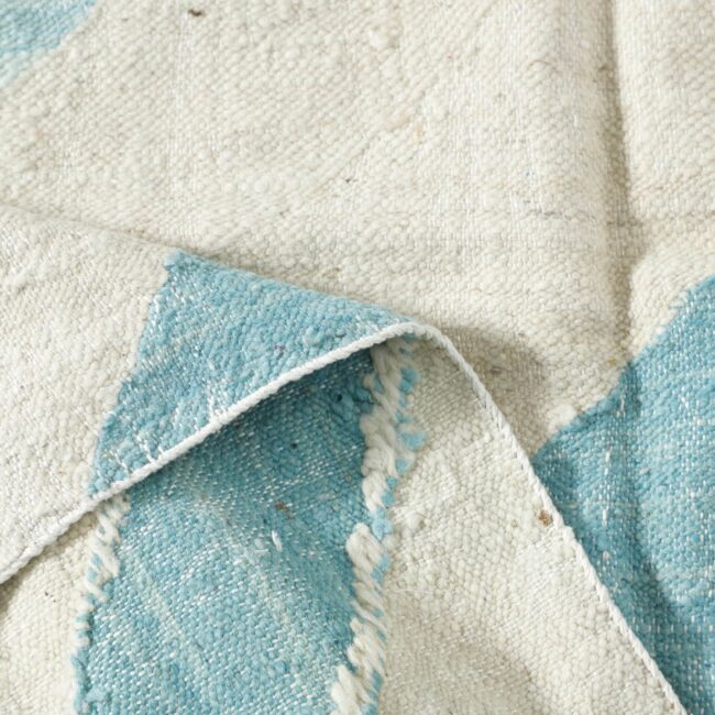 Vintage Kilim Rug 7.5×4.8 ft – Handmade Moroccan Wool Flatweave Carpet - Image 9