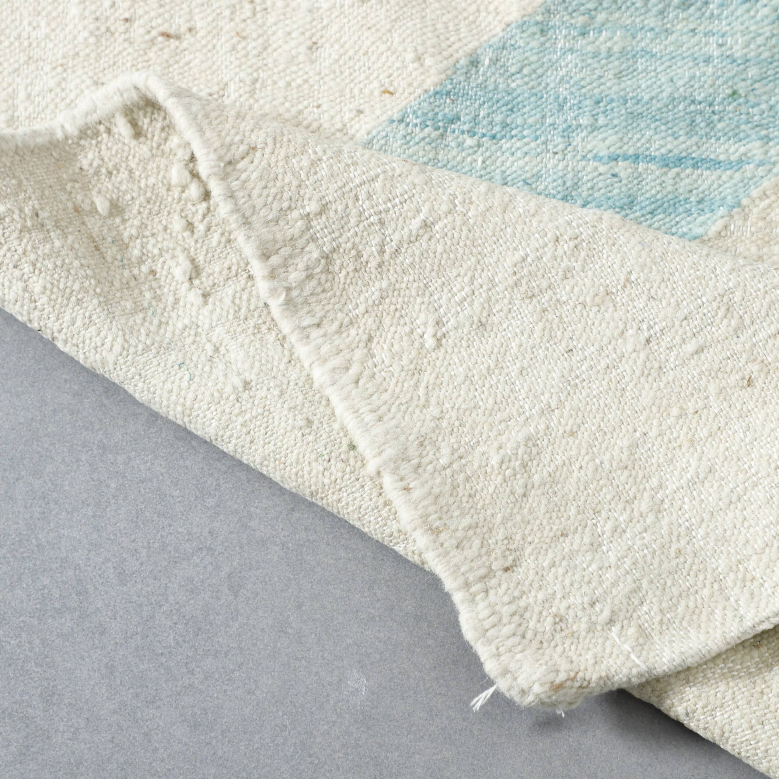 Vintage Kilim Rug 7.5×4.8 ft – Handmade Moroccan Wool Flatweave Carpet - Image 2