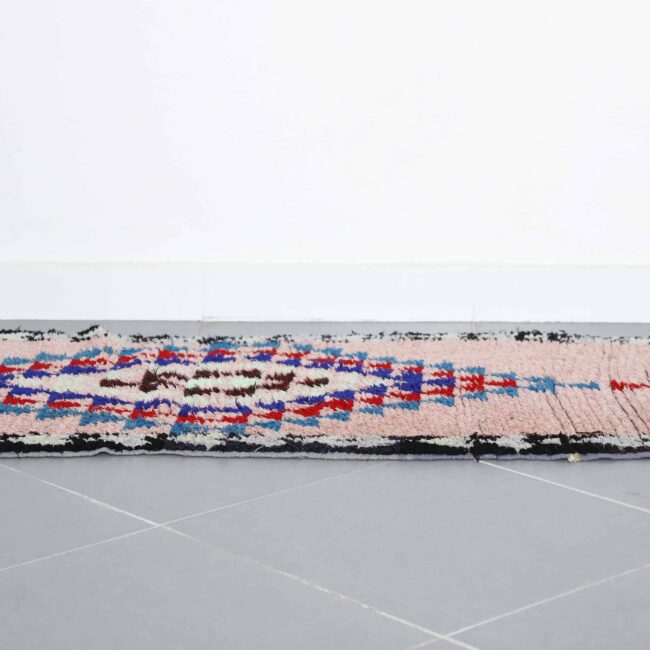 Boucherouite 8.1×2.5 ft – Handmade Moroccan Colorful Wool Runner Rug - Image 3