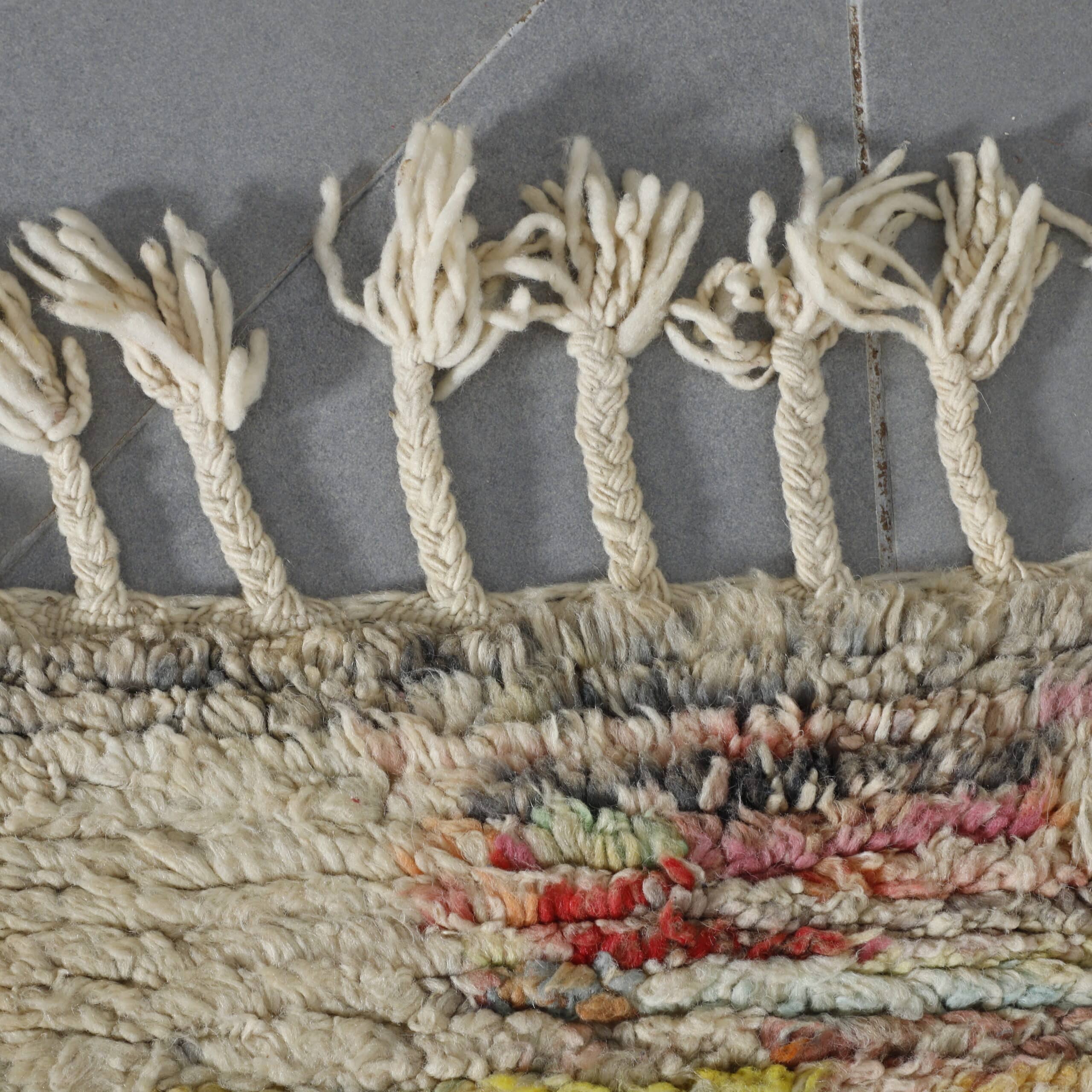 New Boujaad Rug 10.9×2.2 ft – Handmade Moroccan Wool Runner in Modern Multicolor Chevron Design - Image 6