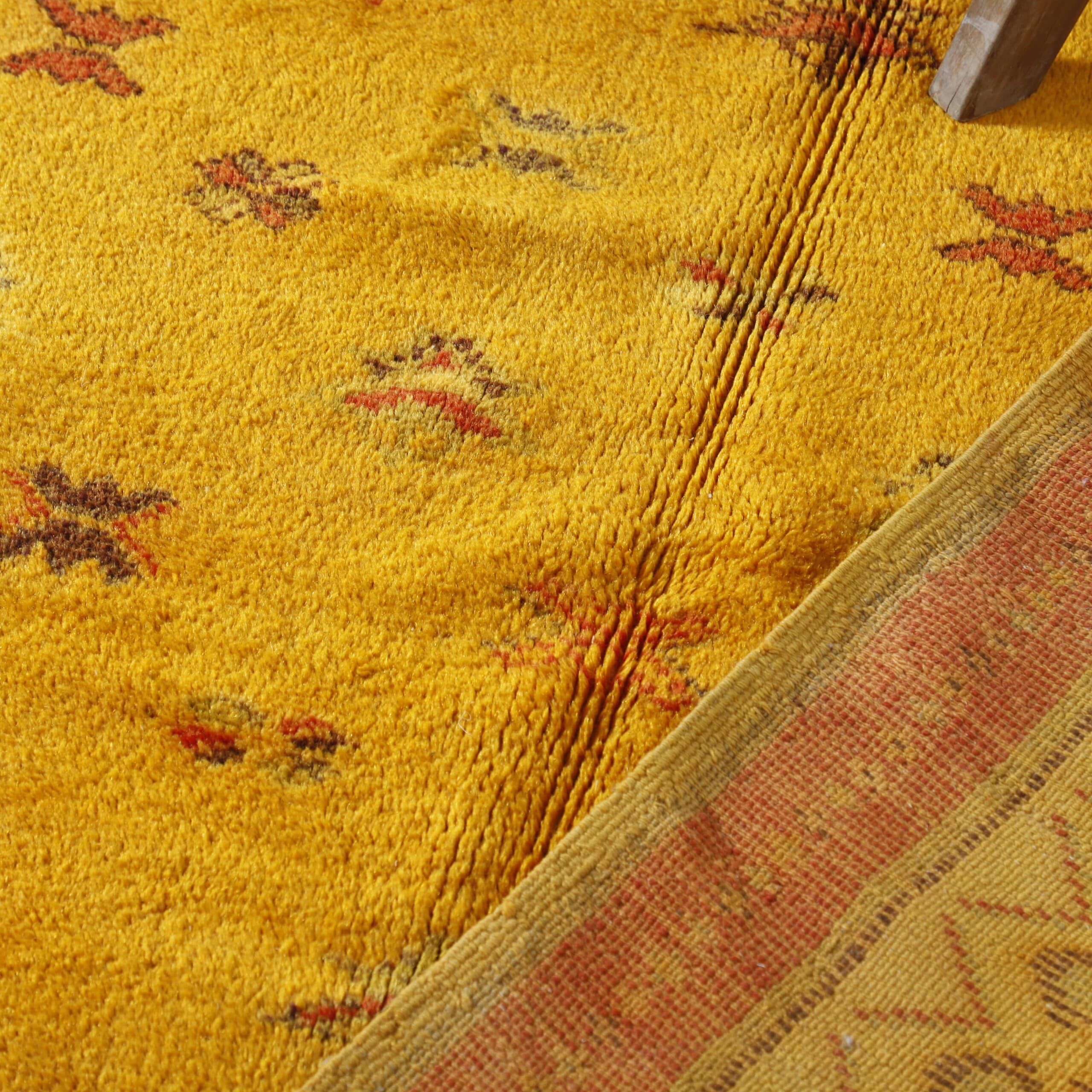 Taznakht Rug 9.2×4.8 ft – Handmade Moroccan Wool Yellow Carpet - Image 2