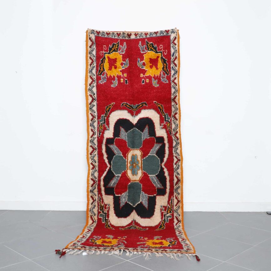 Taznakht Carpet 8.9×3.3 ft handmade Moroccan wool rug