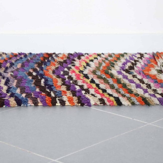 Boucherouite Runner 8.6×3.1 ft – Handmade Moroccan Rag Rug - Image 4