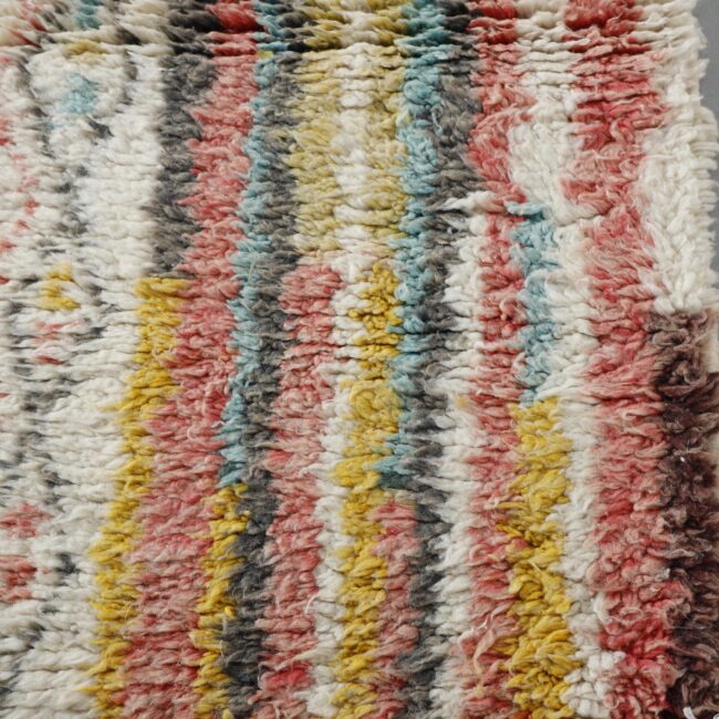 Moroccan Boujaad Rug 10.9×2.3 ft – Handmade Wool Runner with Soft Pastel Abstract Design - Image 4