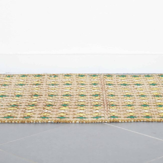 Vintage Boujaad Runner 8.2×2.8 ft – Handmade Moroccan Wool Rug in Yellow and Green Diamond Pattern - Image 3