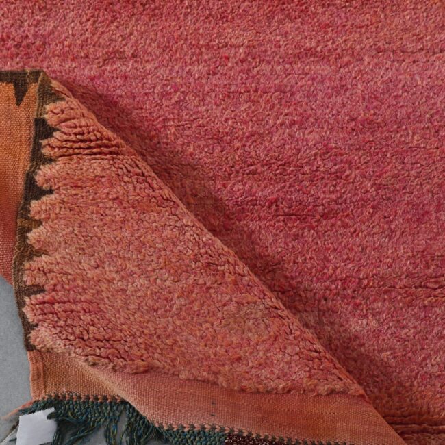 Vintage Boujaad 7.9×3.3 ft – Handmade Moroccan Pink Runner Rug - Image 5