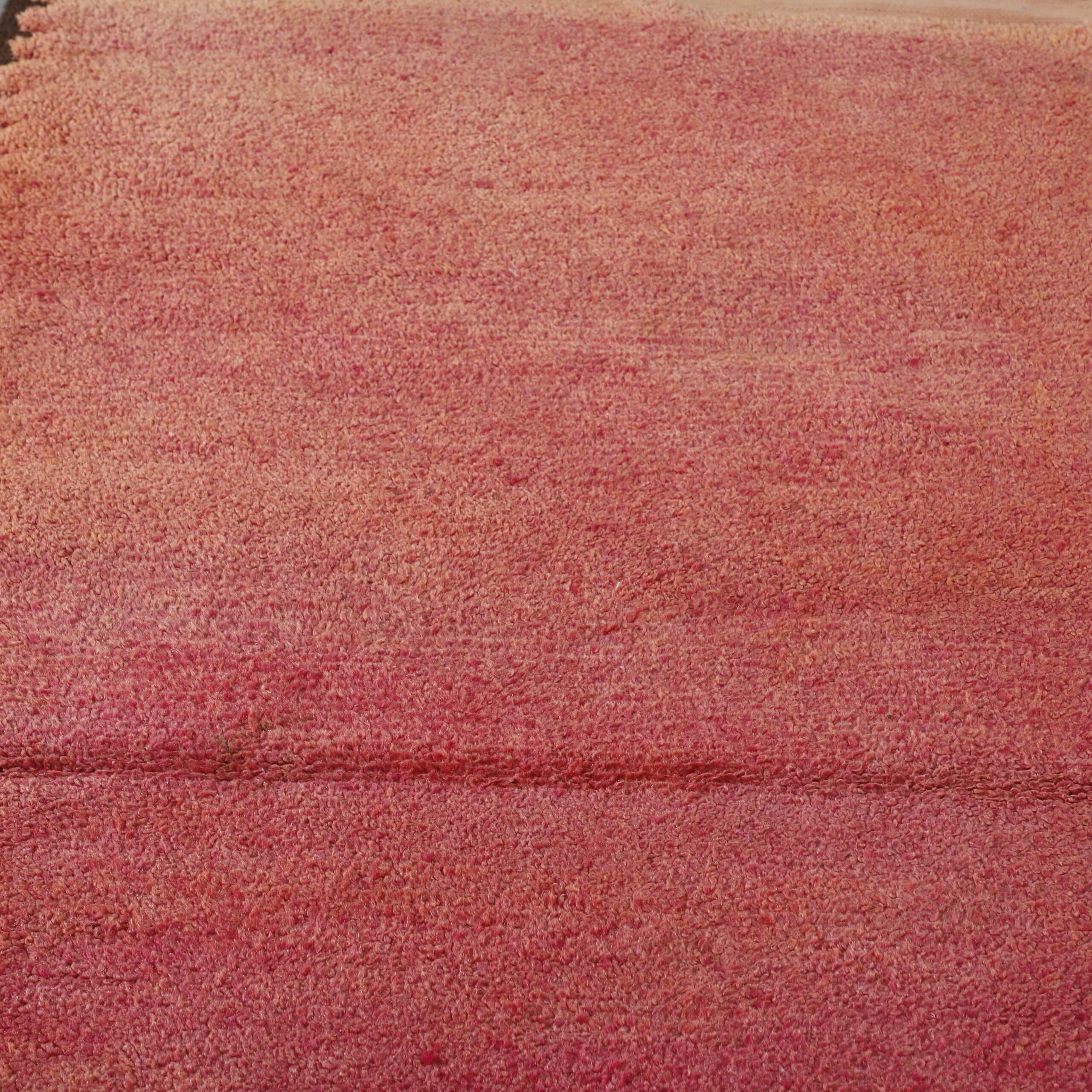 Vintage Boujaad 7.9×3.3 ft – Handmade Moroccan Pink Runner Rug - Image 3