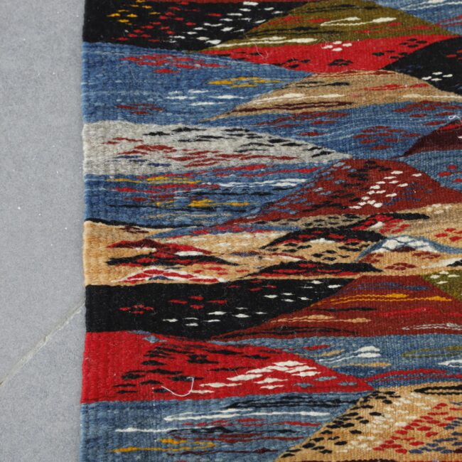 Colorful Taznakht Kilim 4.9×2.2 ft – Handmade Moroccan Wool Rug - Image 2