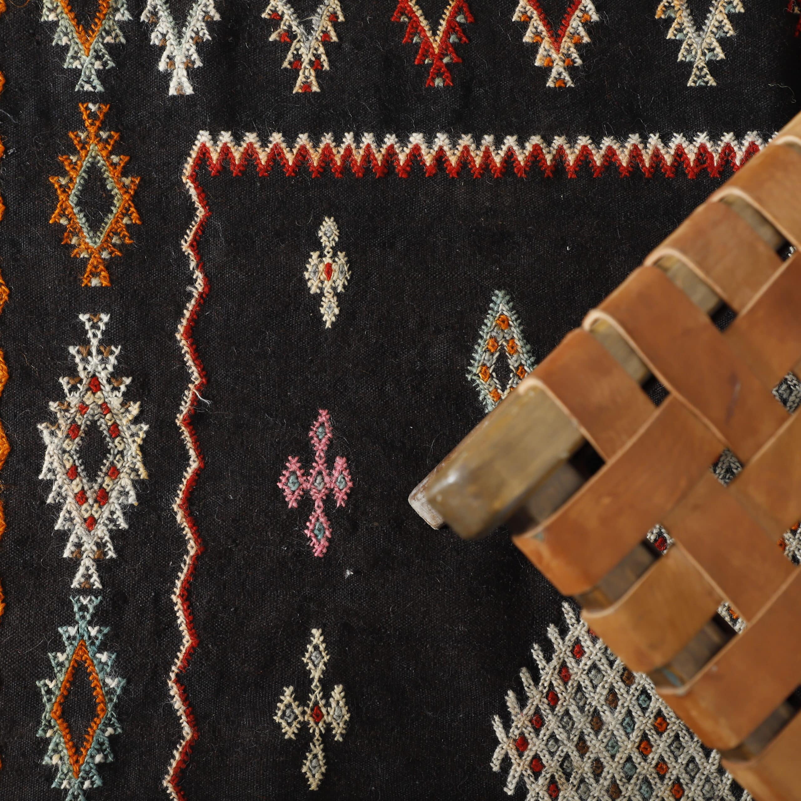 Vintage Taznakht Kilim Rug 7.5×4.5 ft – Handmade Moroccan Wool Carpet - Image 6