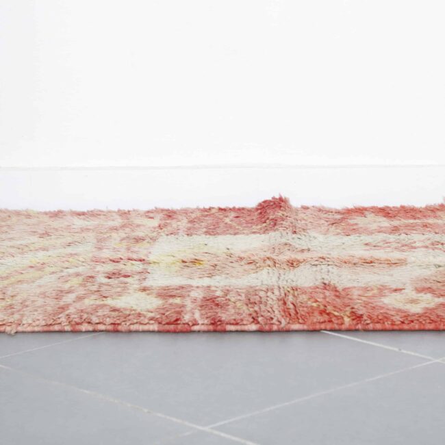 Boujaad Rug 5.2×3.3 ft – Handmade Moroccan Wool Carpet in Warm Red and Beige Tones - Image 3