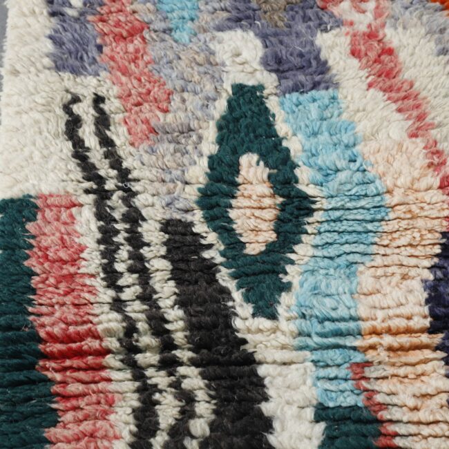 Boujaad Runner 11.0×2.2 ft – Handmade Moroccan Wool Rug with Colorful Abstract Patterns - Image 4