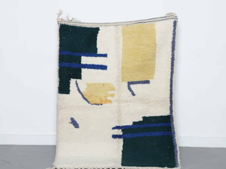 Handmade Modern Moroccan Berber Rug 154cm x 110cm abstract wool area rug