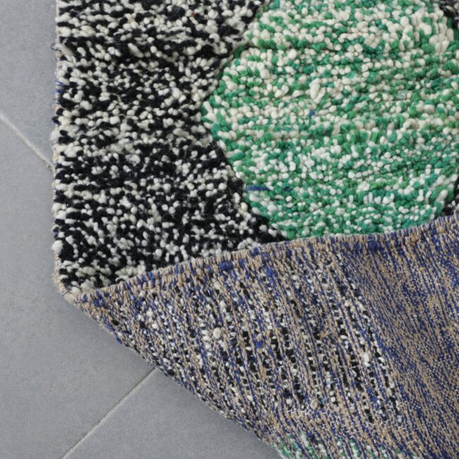 Handmade Moroccan Beni Ouarain Rug 142cm x 95cm – Green Wool Berber Carpet - Image 2