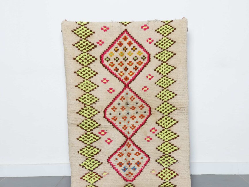 Handmade Colorful Moroccan Azilal Rug 175cm x 122cm bright wool Berber carpet