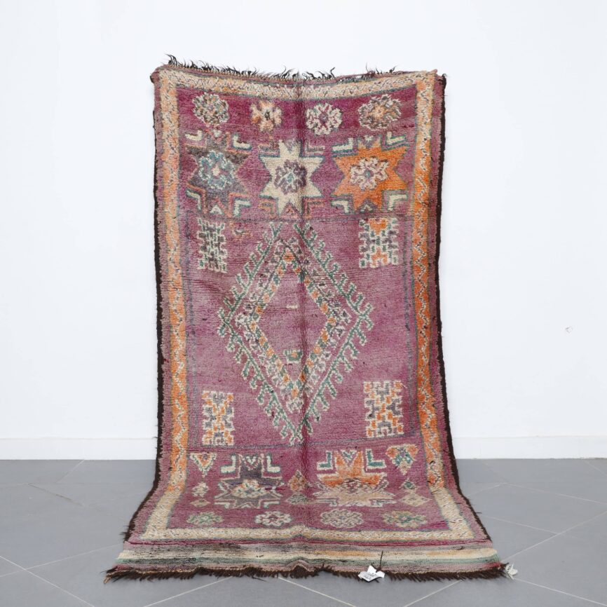 Large Vintage Handmade Moroccan Berber Rug 288cm x 133cm wool carpet