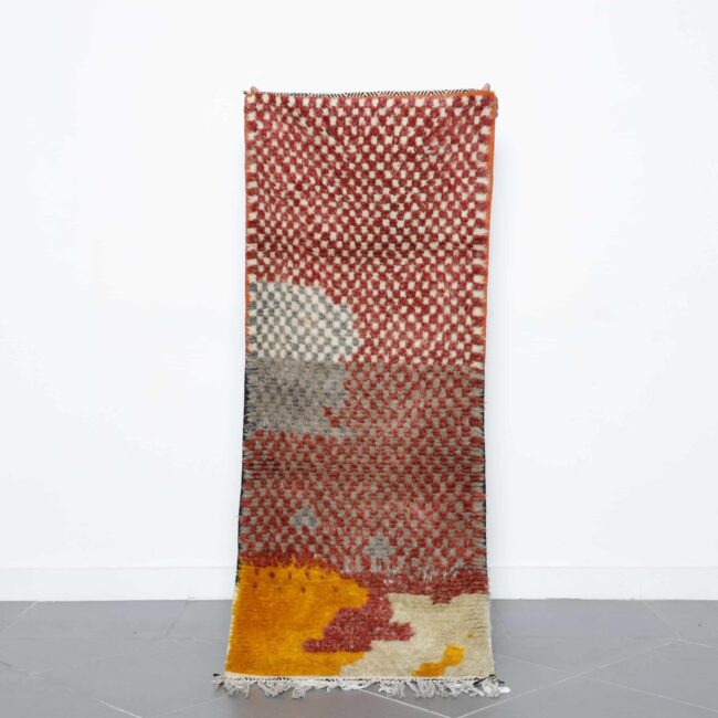 Handmade Abstract Moroccan Rug 164cm x 70cm modern wool runner