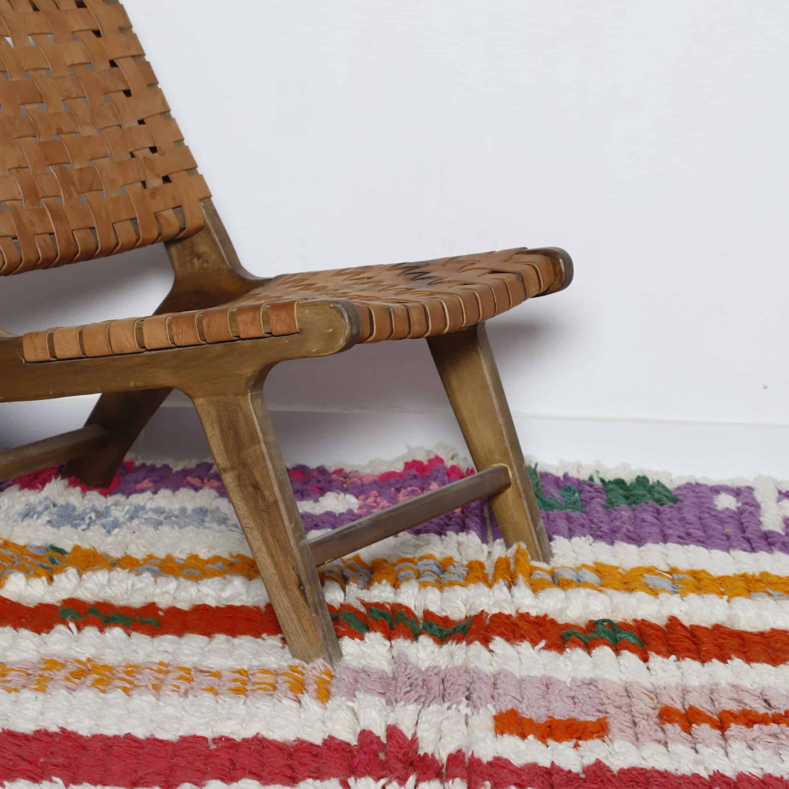 Large Handmade Colorful Moroccan Azilal Rug 200cm x 150cm – Wool Abstract Carpet - Image 2