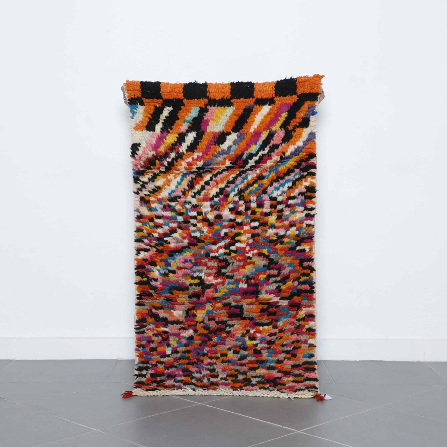 Handmade Colorful Moroccan Azilal Runner Rug 170cm x 48cm