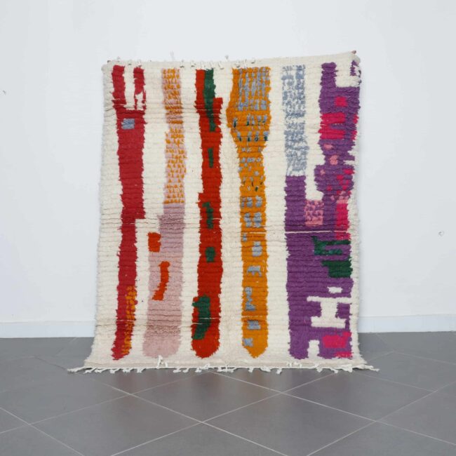 Large Handmade Colorful Moroccan Azilal Rug 200cm x 150cm wool