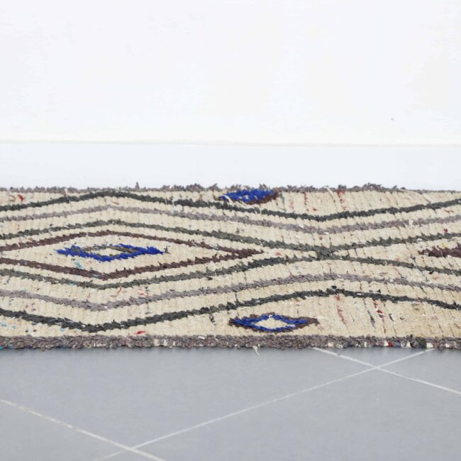 Large Handmade Moroccan Beni Ouarain Rug with Colorful Diamond Lattice 186cm x 110cm - Image 3
