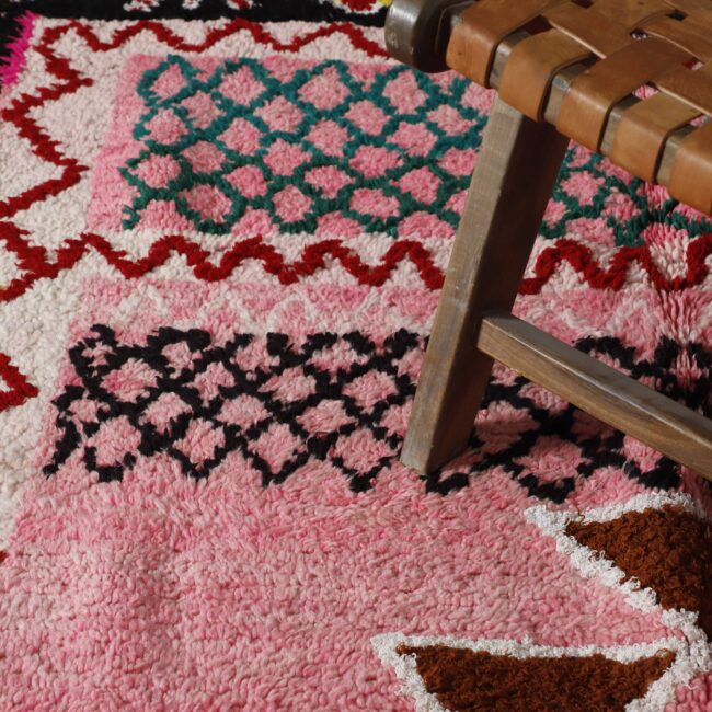 Colorful Moroccan Berber Rug 7.7×5.2 Ft | Handmade Wool Tribal Carpet