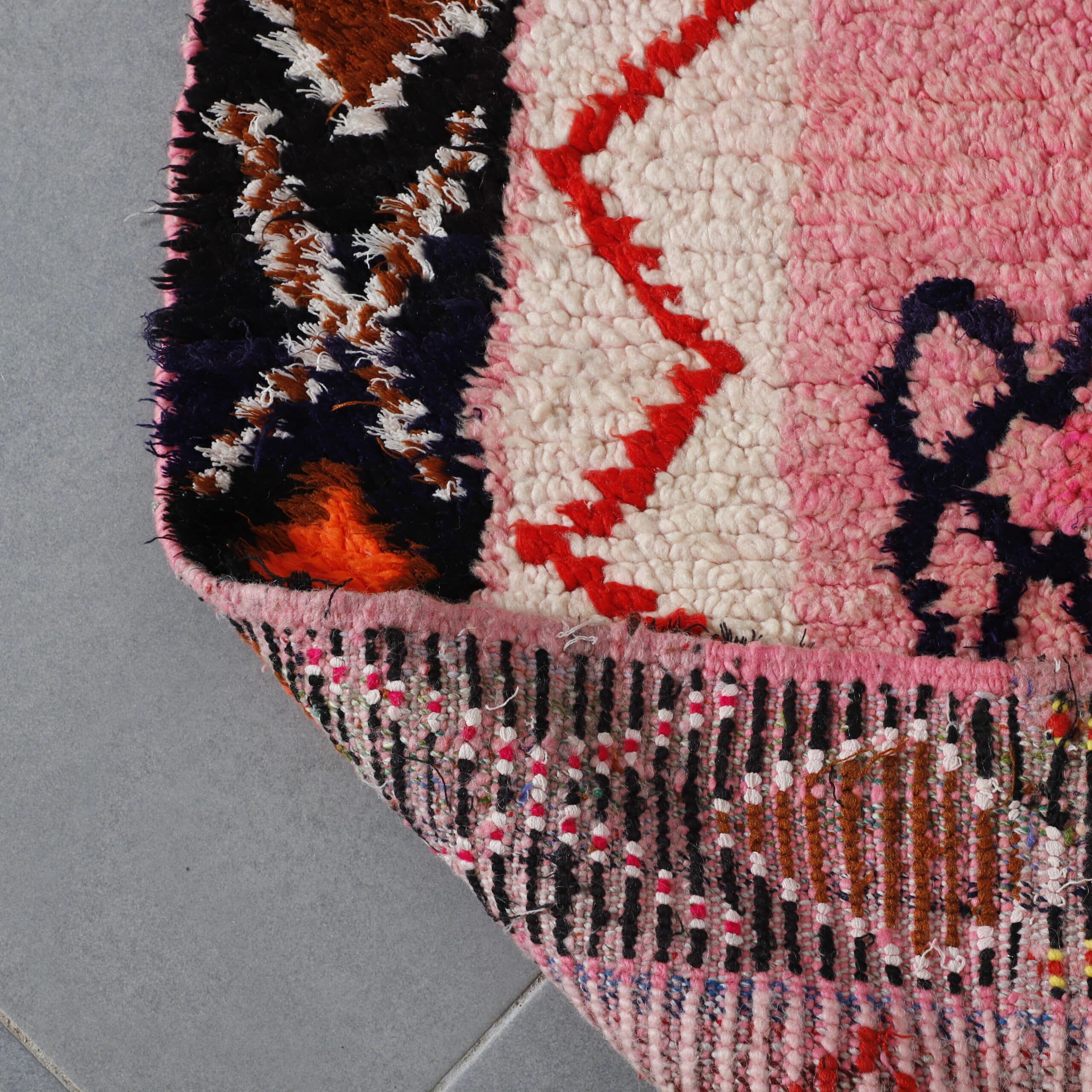 Colorful Moroccan Berber Rug 7.7×5.2 Ft | Handmade Wool Tribal Carpet - Image 7