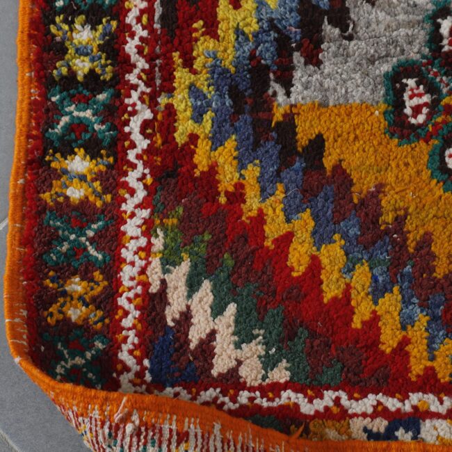 Colorful Moroccan Kilim rug with Geometric Diamond Medallions - Image 4