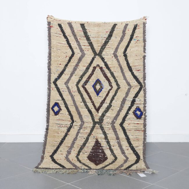 Moroccan Beni Ouarain Rug with Colorful Diamond Lattice