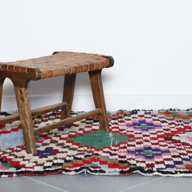 Moroccan Boucherouite Rug with Geometric Patchwork