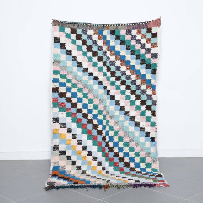 Colorful Moroccan Boucherouite Rug