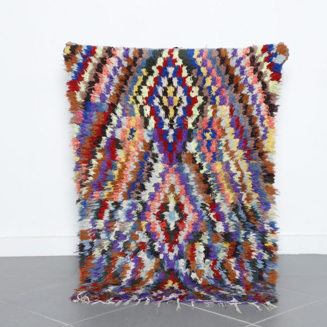 Colorful Moroccan Boucherouite Shag Rug